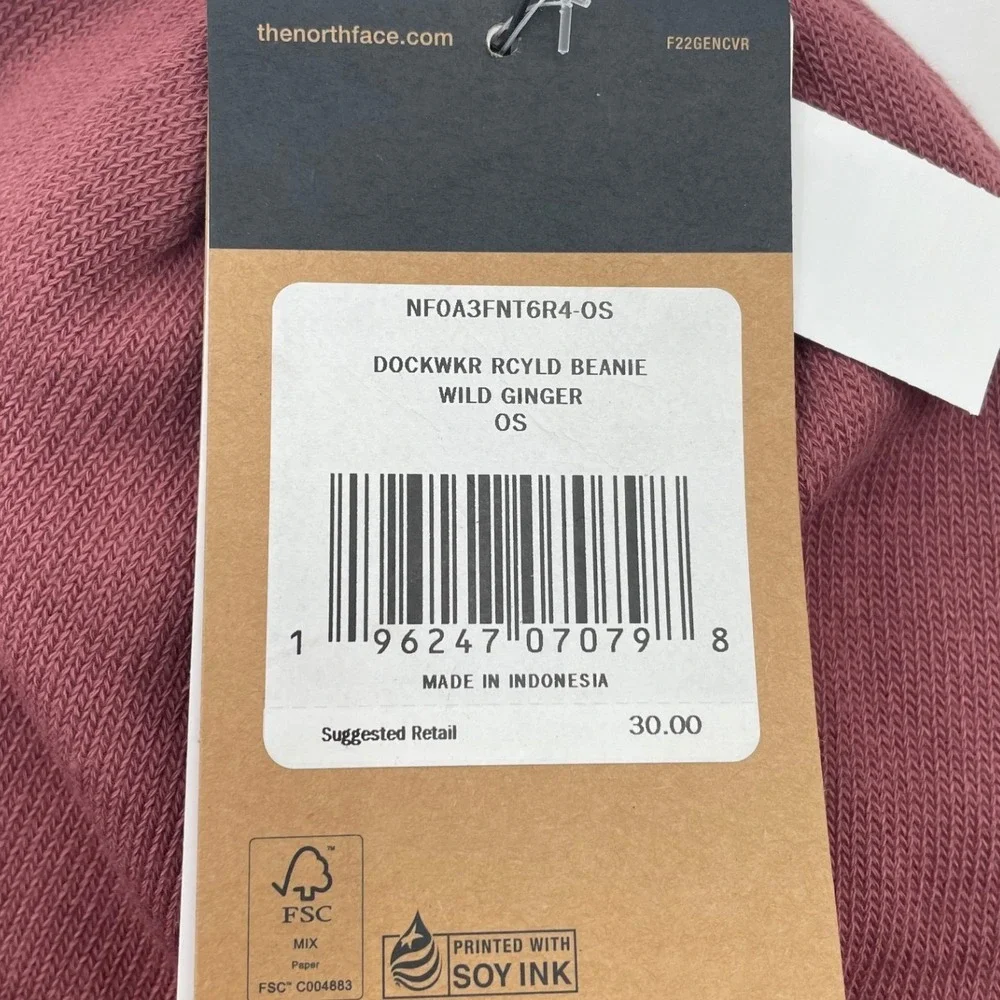 The North Face Beanie Dockworker Recycled Beanie OS Wild Ginger New With Tags